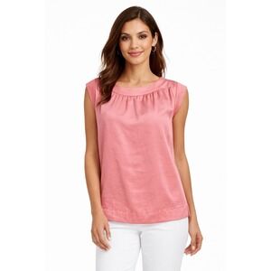 Talbots Pink Blouse Womens Size 8 Sleeveless Top Lightweight